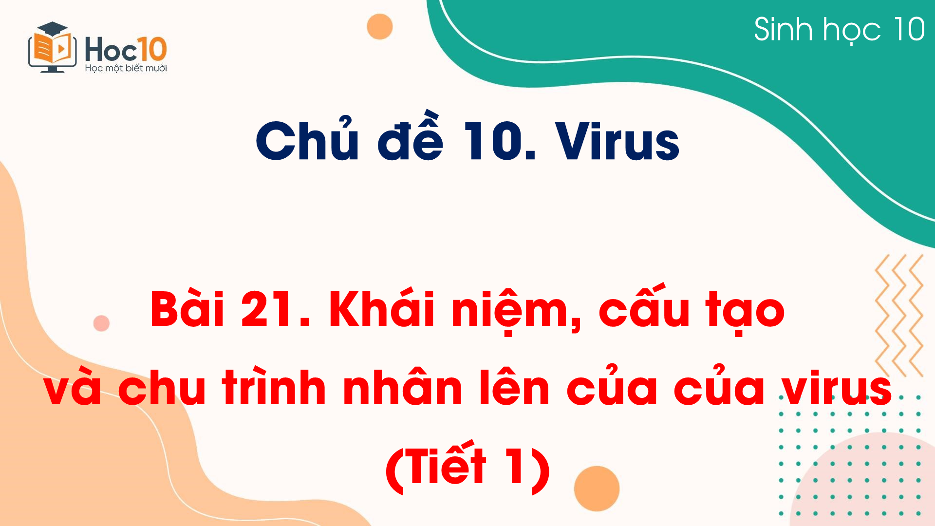 Bài 21 Khái niệm, cấu tạo và chu trình nhân lên của của virus (Tiết 1)